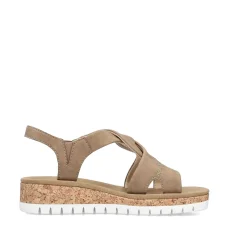 Hot Women'S Wedge Sandals Brown-Beige Ladies Heeled Shoes
