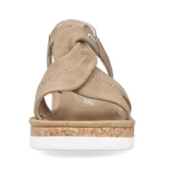Hot Women'S Wedge Sandals Brown-Beige Ladies Heeled Shoes