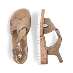 Hot Women'S Wedge Sandals Brown-Beige Ladies Heeled Shoes
