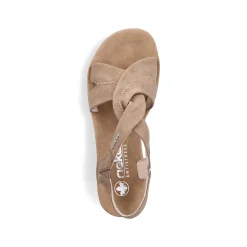 Hot Women'S Wedge Sandals Brown-Beige Ladies Heeled Shoes