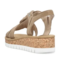 Hot Women'S Wedge Sandals Brown-Beige Ladies Heeled Shoes