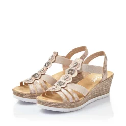 Sale Women'S Wedge Sandals Old Pink Ladies Heeled Shoes