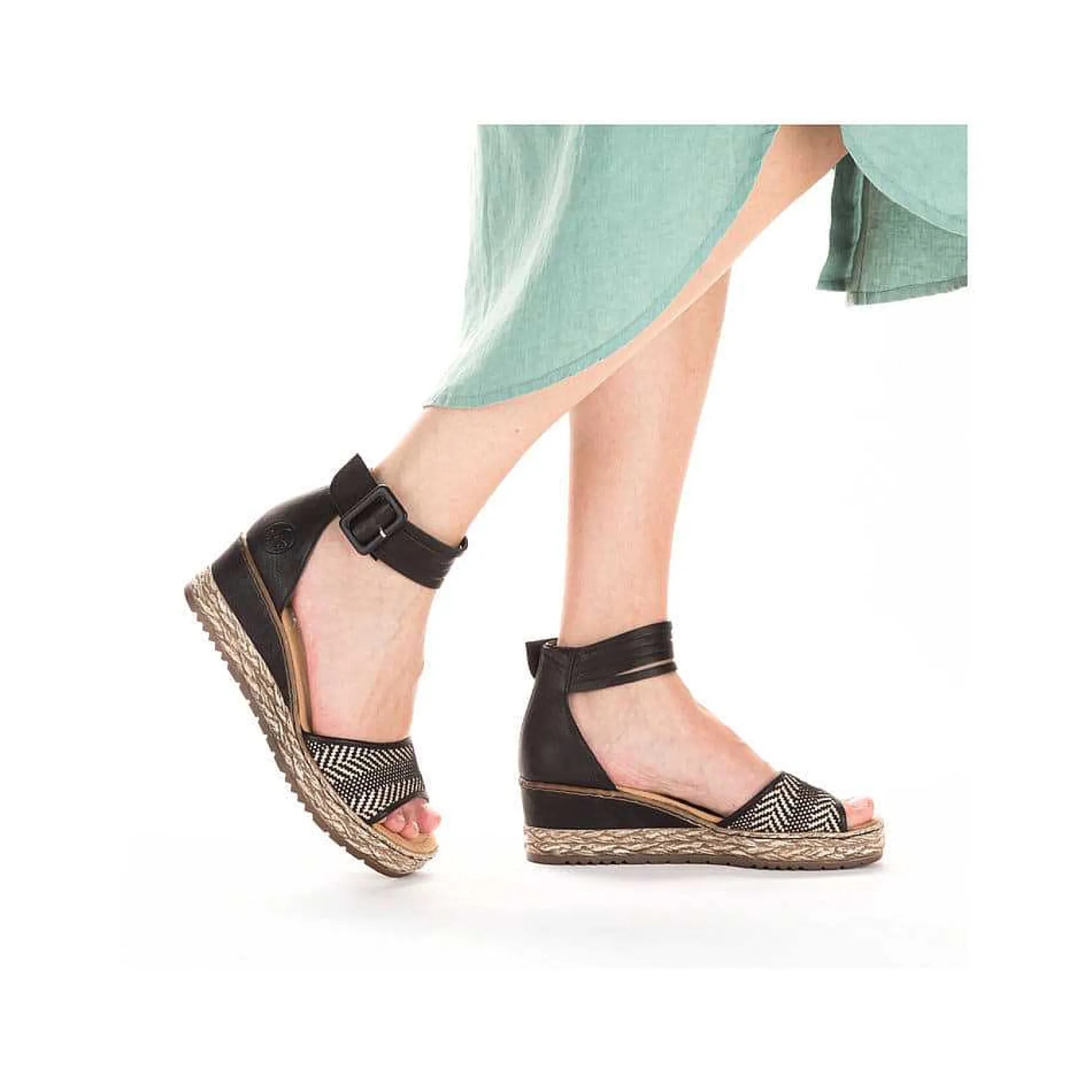 Clearance Women'S Wedge Sandals Night Black Ladies Heeled Shoes