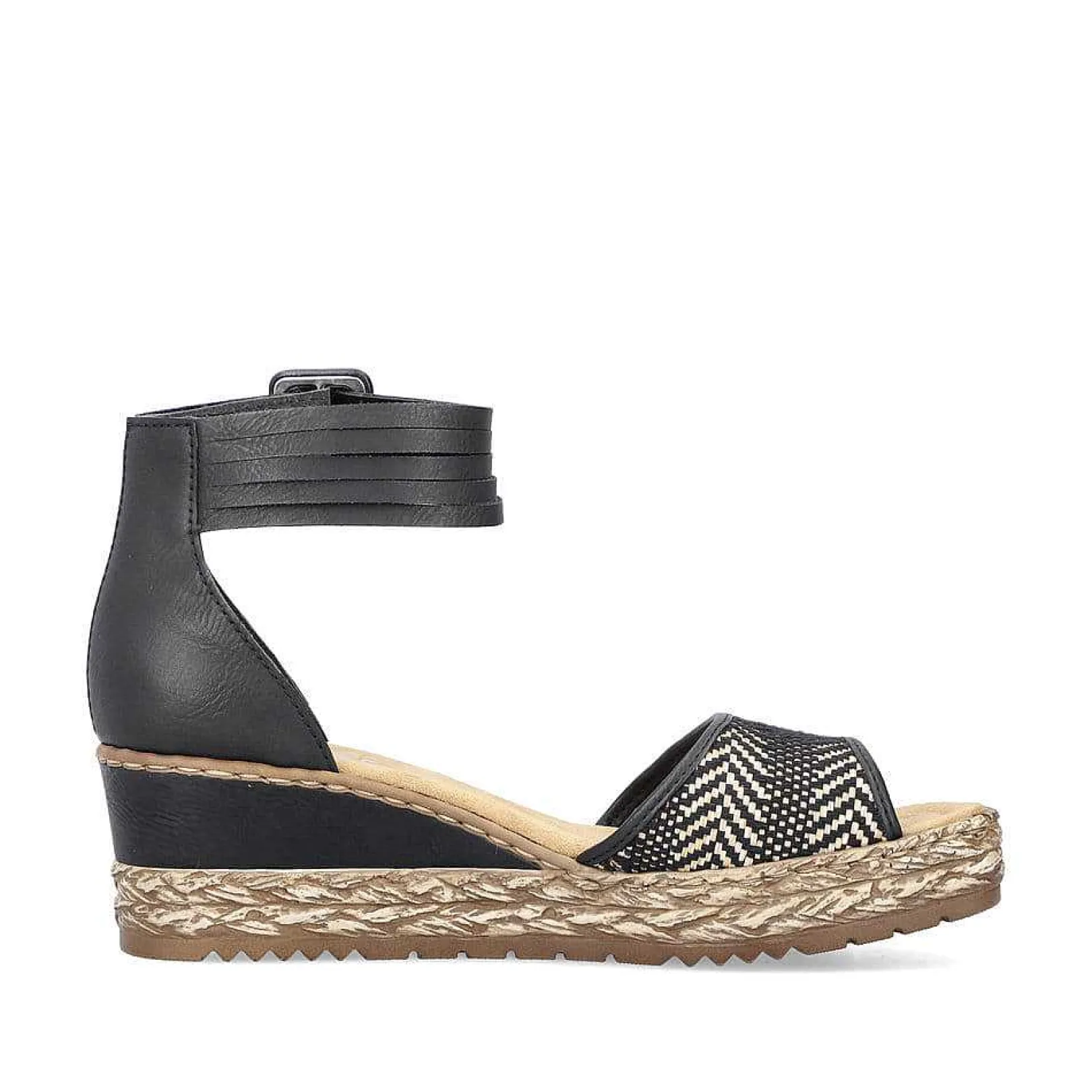 Clearance Women'S Wedge Sandals Night Black Ladies Heeled Shoes