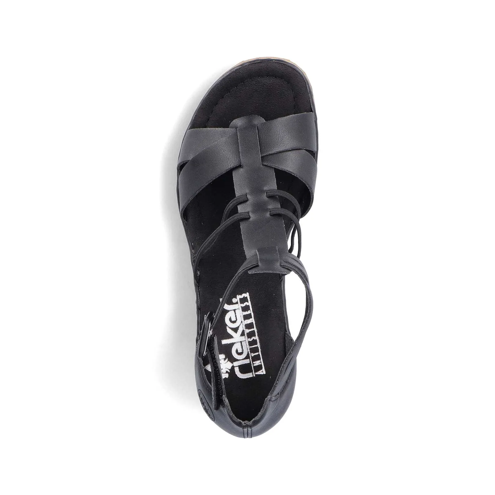 Women'S Wedge Sandals Asphalt Black Ladies Heeled Shoes