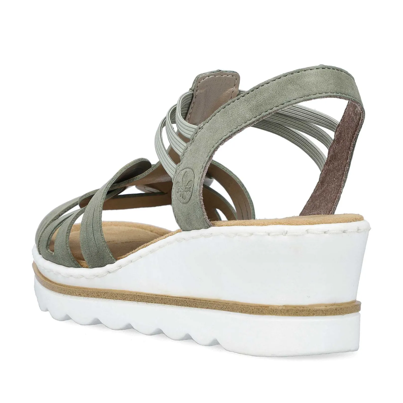 Clearance Women'S Wedge Sandals Khaki Green Ladies Heeled Shoes