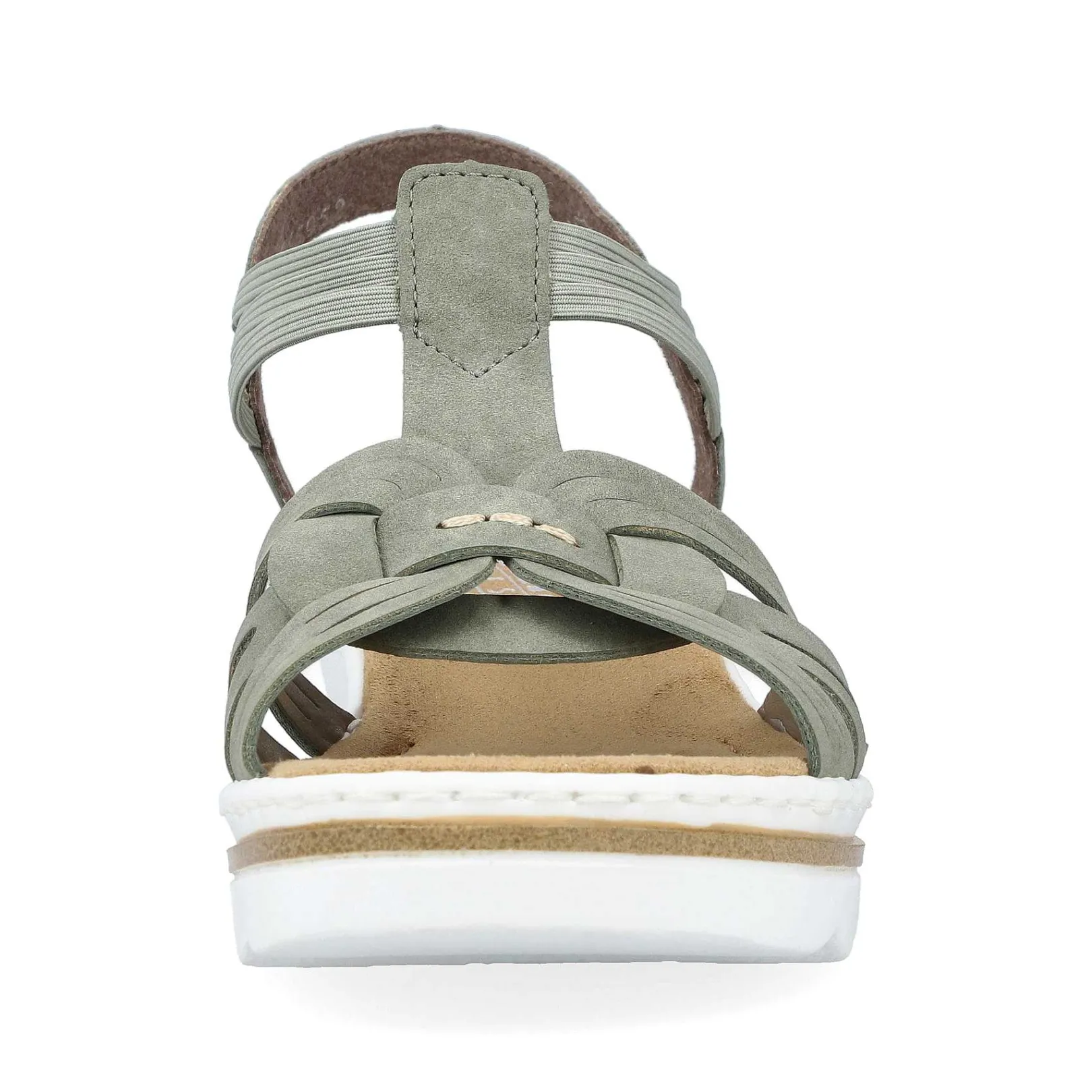 Clearance Women'S Wedge Sandals Khaki Green Ladies Heeled Shoes