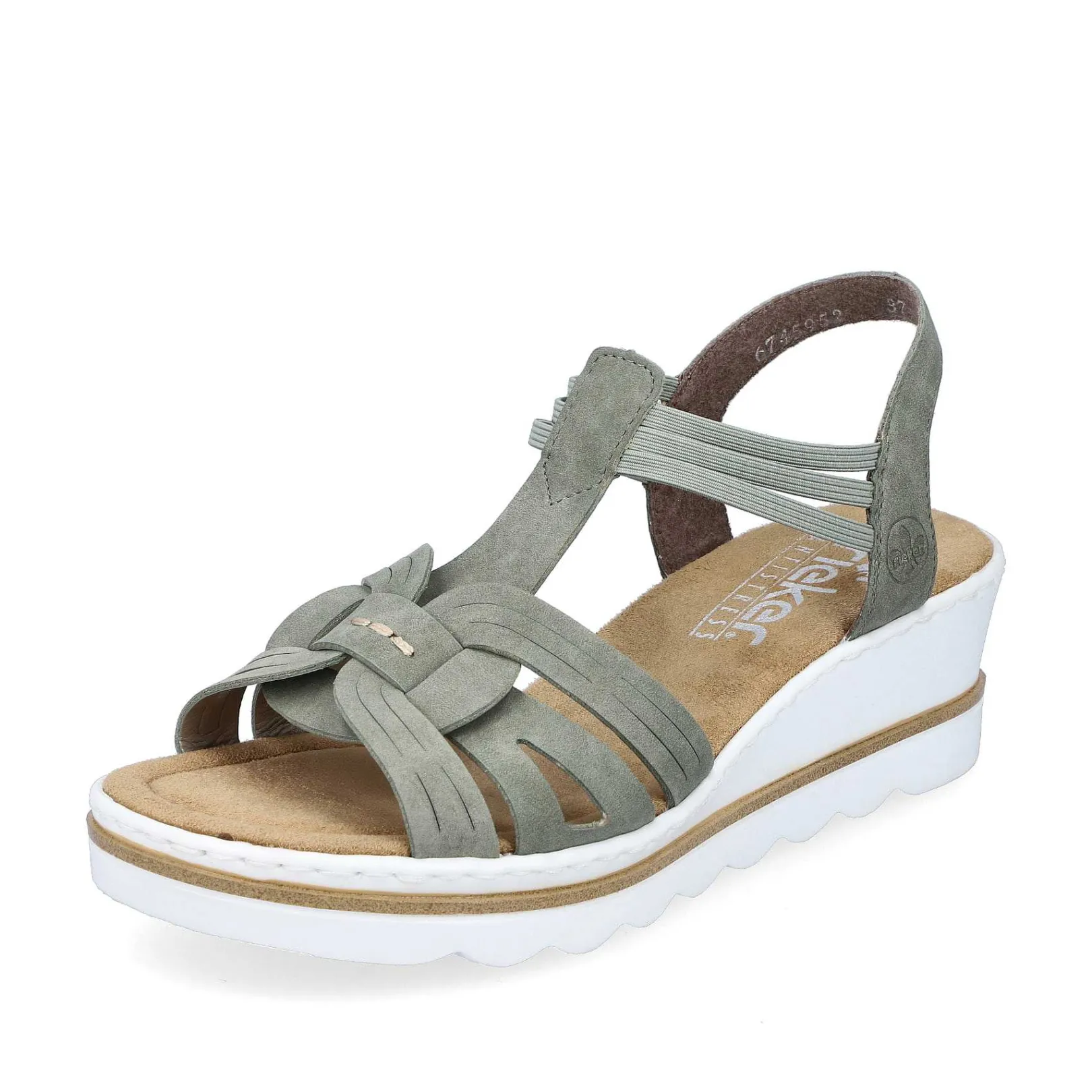 Clearance Women'S Wedge Sandals Khaki Green Ladies Heeled Shoes