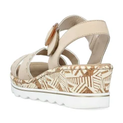 Discount Women'S Wedge Sandals Champagne Ladies Heeled Shoes