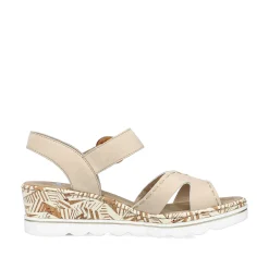 Discount Women'S Wedge Sandals Champagne Ladies Heeled Shoes