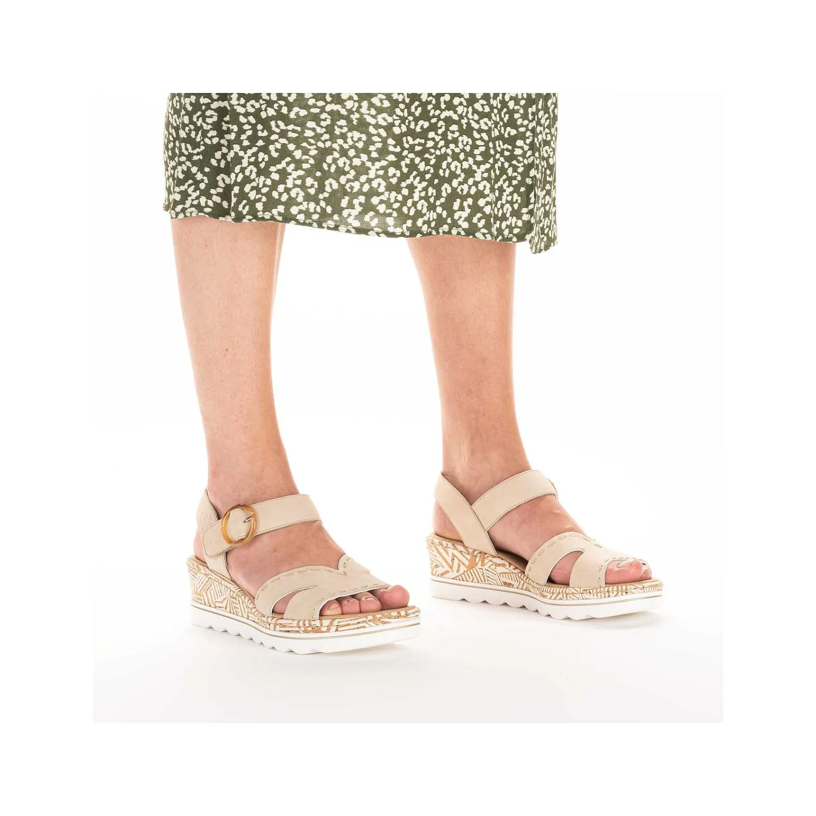 Discount Women'S Wedge Sandals Champagne Ladies Heeled Shoes