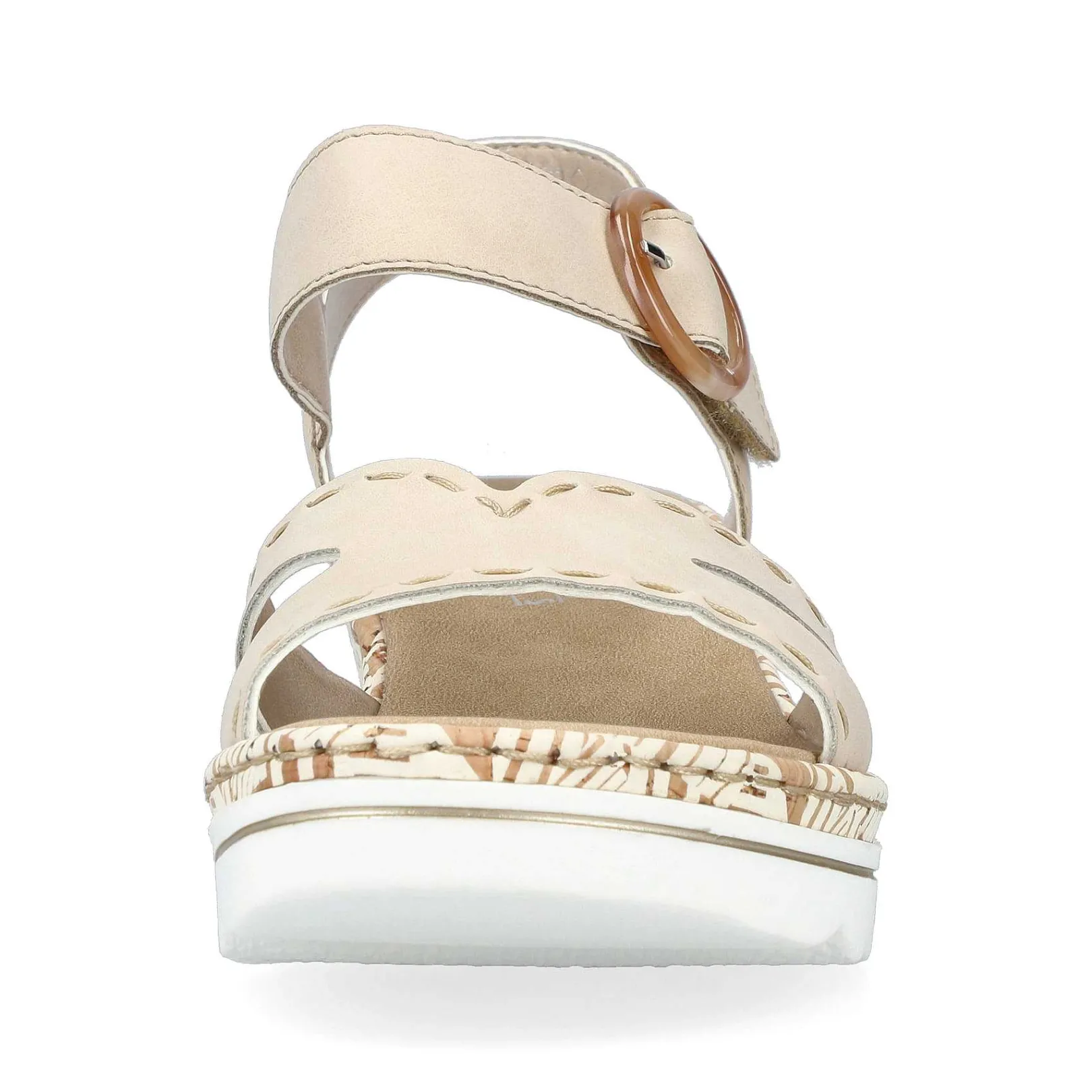 Discount Women'S Wedge Sandals Champagne Ladies Heeled Shoes