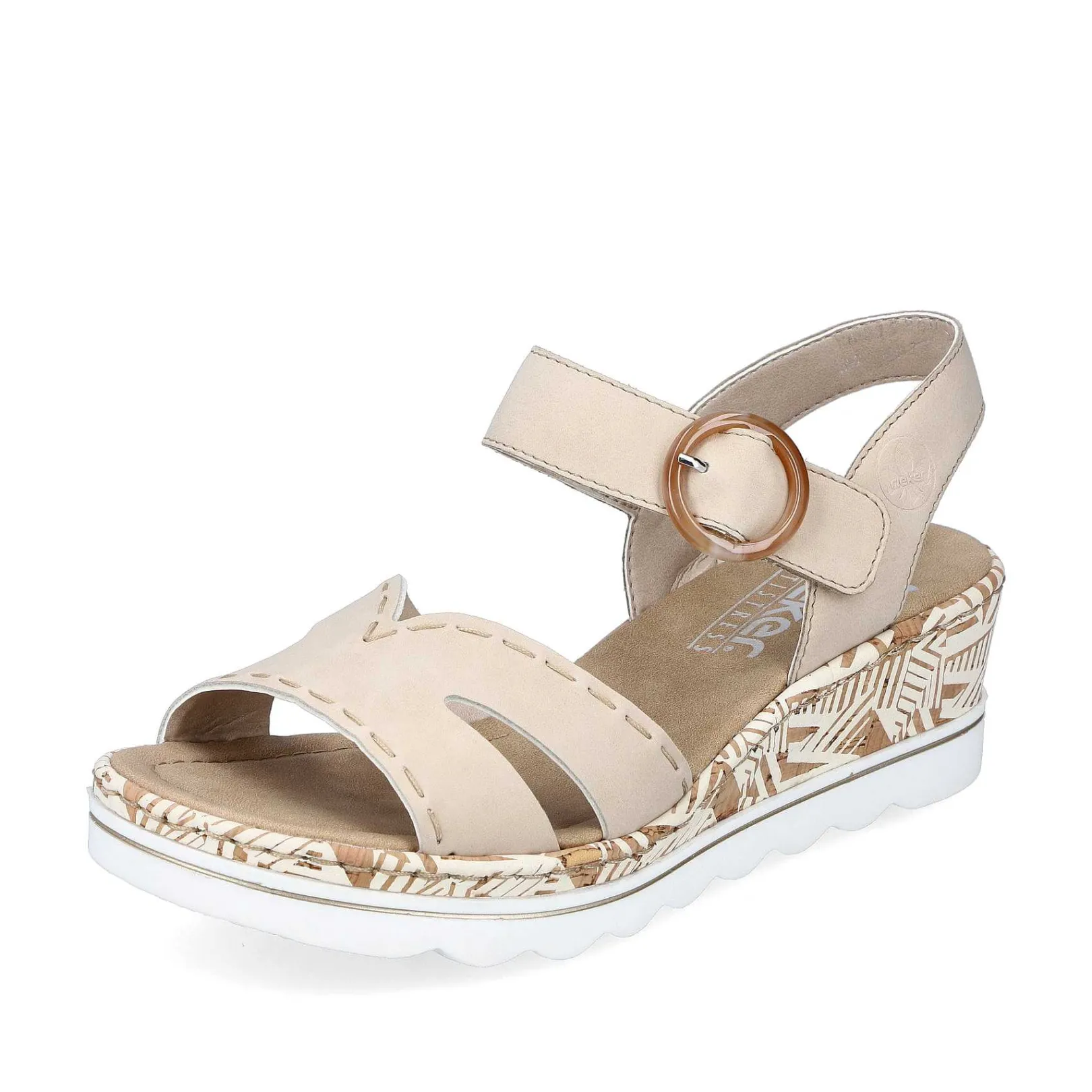 Discount Women'S Wedge Sandals Champagne Ladies Heeled Shoes