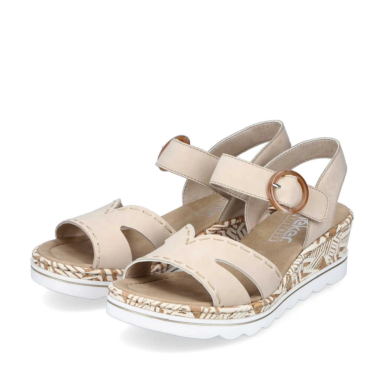 Discount Women'S Wedge Sandals Champagne Ladies Heeled Shoes