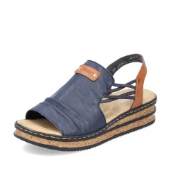 Best Women'S Wedge Sandals Pacific Blue Ladies Heeled Shoes