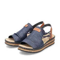 Best Women'S Wedge Sandals Pacific Blue Ladies Heeled Shoes