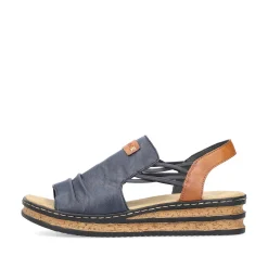 Best Women'S Wedge Sandals Pacific Blue Ladies Heeled Shoes