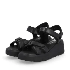 Women'S Wedge Sandals Night Black Ladies Heeled Shoes