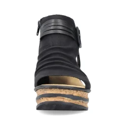 Best Women'S Wedge Sandals Night Black Ladies Heeled Shoes