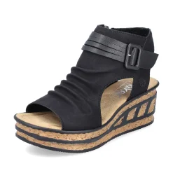 Best Women'S Wedge Sandals Night Black Ladies Heeled Shoes