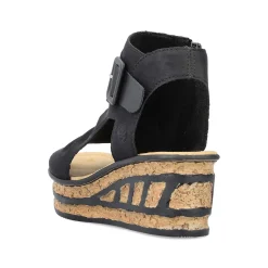 Best Women'S Wedge Sandals Night Black Ladies Heeled Shoes