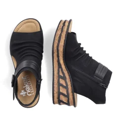 Best Women'S Wedge Sandals Night Black Ladies Heeled Shoes