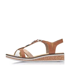 Best Women'S Wedge Sandals Chestnut Brown Ladies Heeled Shoes
