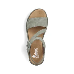 Hot Women'S Wedge Sandals Green Gray Ladies Heeled Shoes