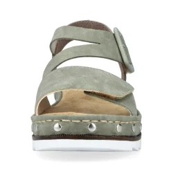 Hot Women'S Wedge Sandals Green Gray Ladies Heeled Shoes