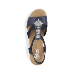 New Women'S Wedge Sandals Navy Blue Ladies Heeled Shoes