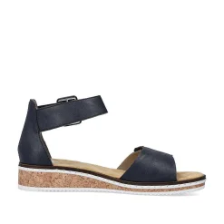 Best Women'S Wedge Sandals Navy Blue Ladies Heeled Shoes