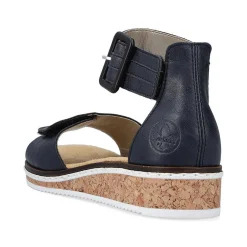 Best Women'S Wedge Sandals Navy Blue Ladies Heeled Shoes