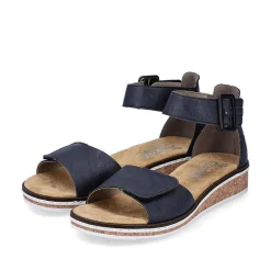 Best Women'S Wedge Sandals Navy Blue Ladies Heeled Shoes
