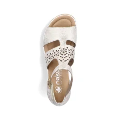 Clearance Women'S Wedge Sandals Silver-Platinum-Metallic Ladies Heeled Shoes