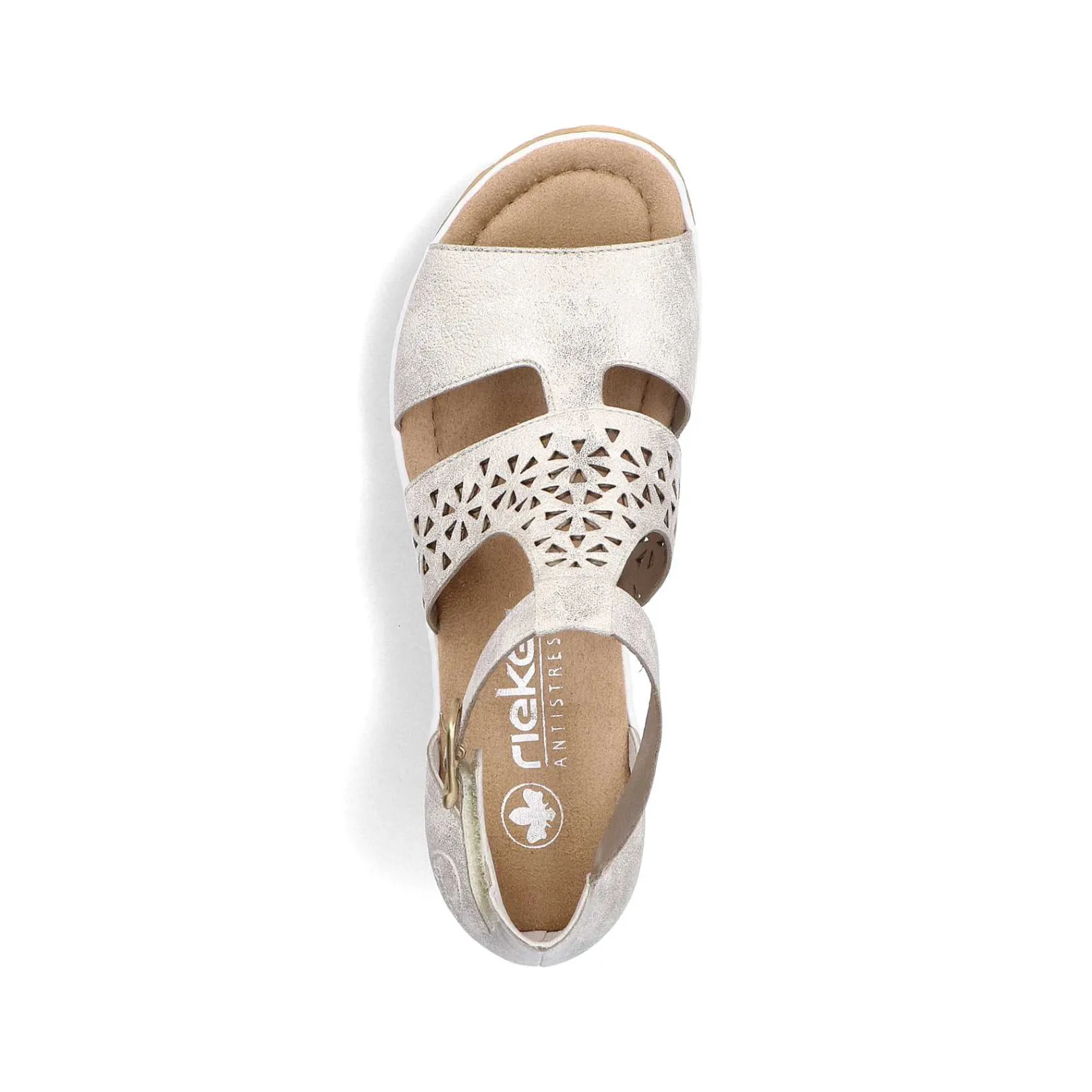 Clearance Women'S Wedge Sandals Silver-Platinum-Metallic Ladies Heeled Shoes