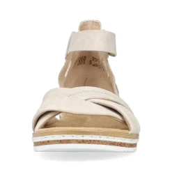 Discount Women'S Wedge Sandals Light Beige Ladies Heeled Shoes