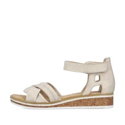 Discount Women'S Wedge Sandals Light Beige Ladies Heeled Shoes
