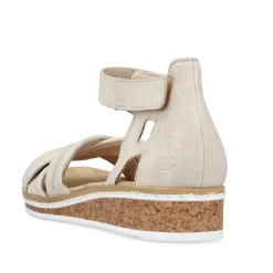 Discount Women'S Wedge Sandals Light Beige Ladies Heeled Shoes