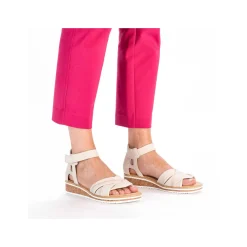 Discount Women'S Wedge Sandals Light Beige Ladies Heeled Shoes