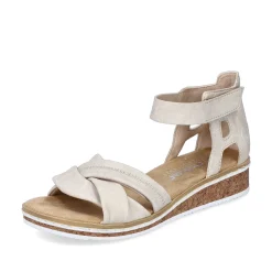Discount Women'S Wedge Sandals Light Beige Ladies Heeled Shoes