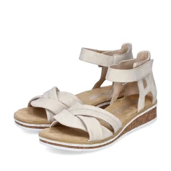 Discount Women'S Wedge Sandals Light Beige Ladies Heeled Shoes