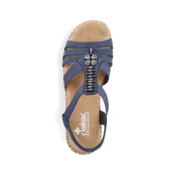 Discount Women'S Wedge Sandals Pacific Blue Ladies Heeled Shoes