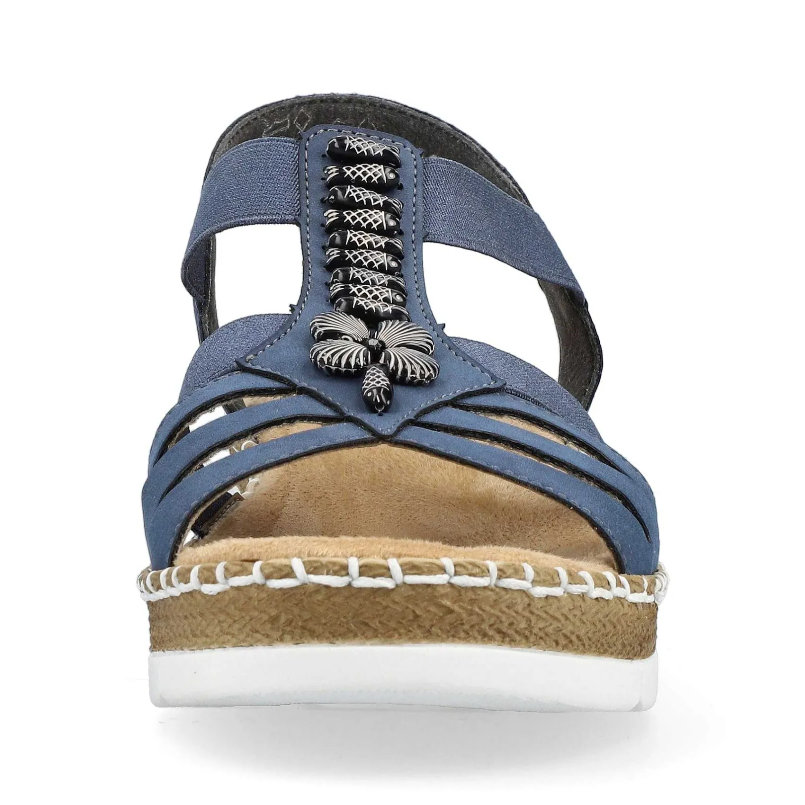 Discount Women'S Wedge Sandals Pacific Blue Ladies Heeled Shoes