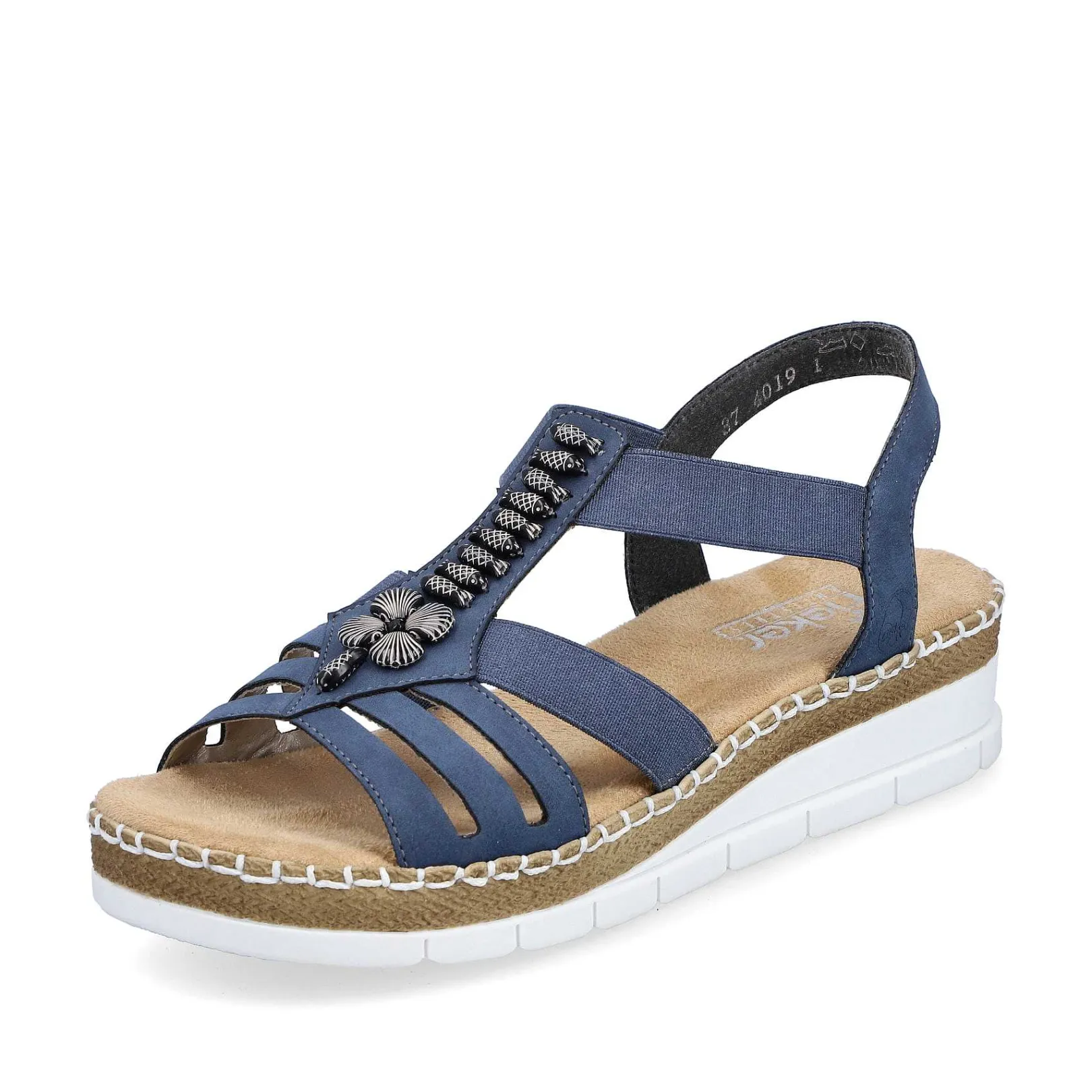 Discount Women'S Wedge Sandals Pacific Blue Ladies Heeled Shoes