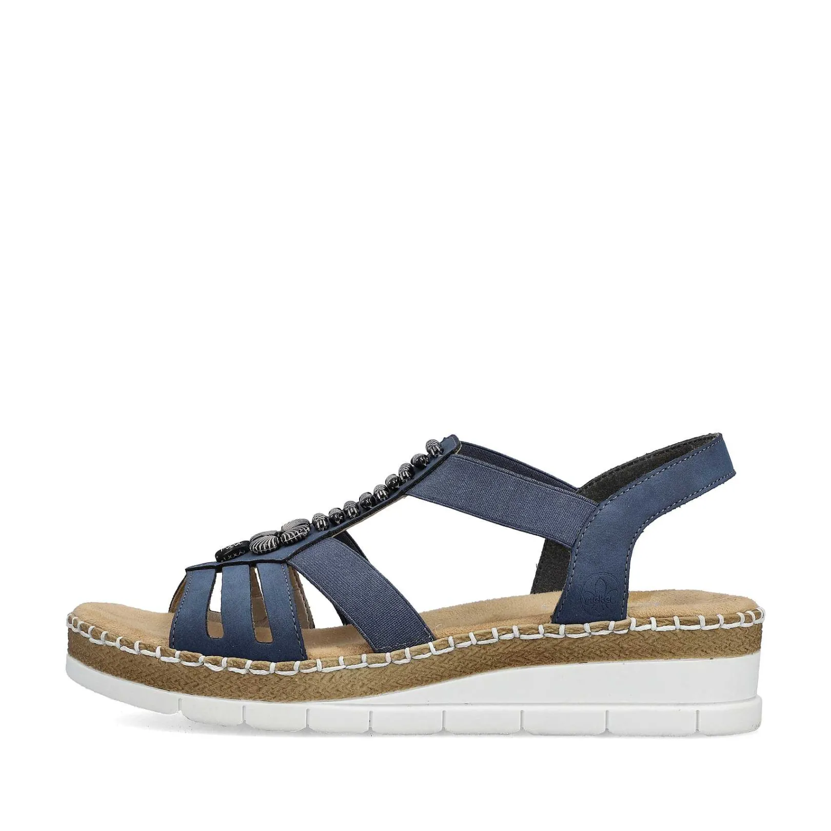 Discount Women'S Wedge Sandals Pacific Blue Ladies Heeled Shoes