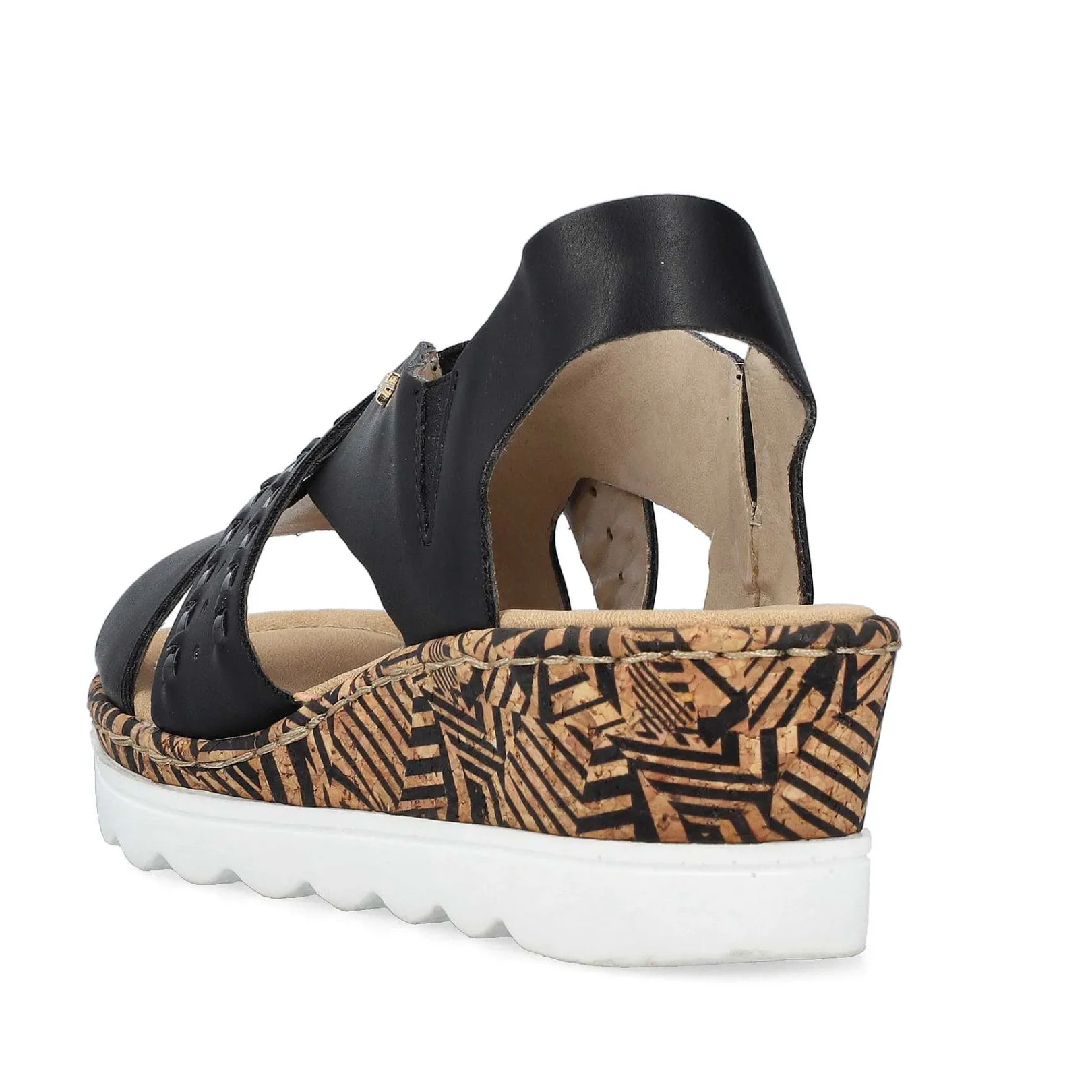 Discount Women'S Wedge Sandals Night Black Ladies Heeled Shoes