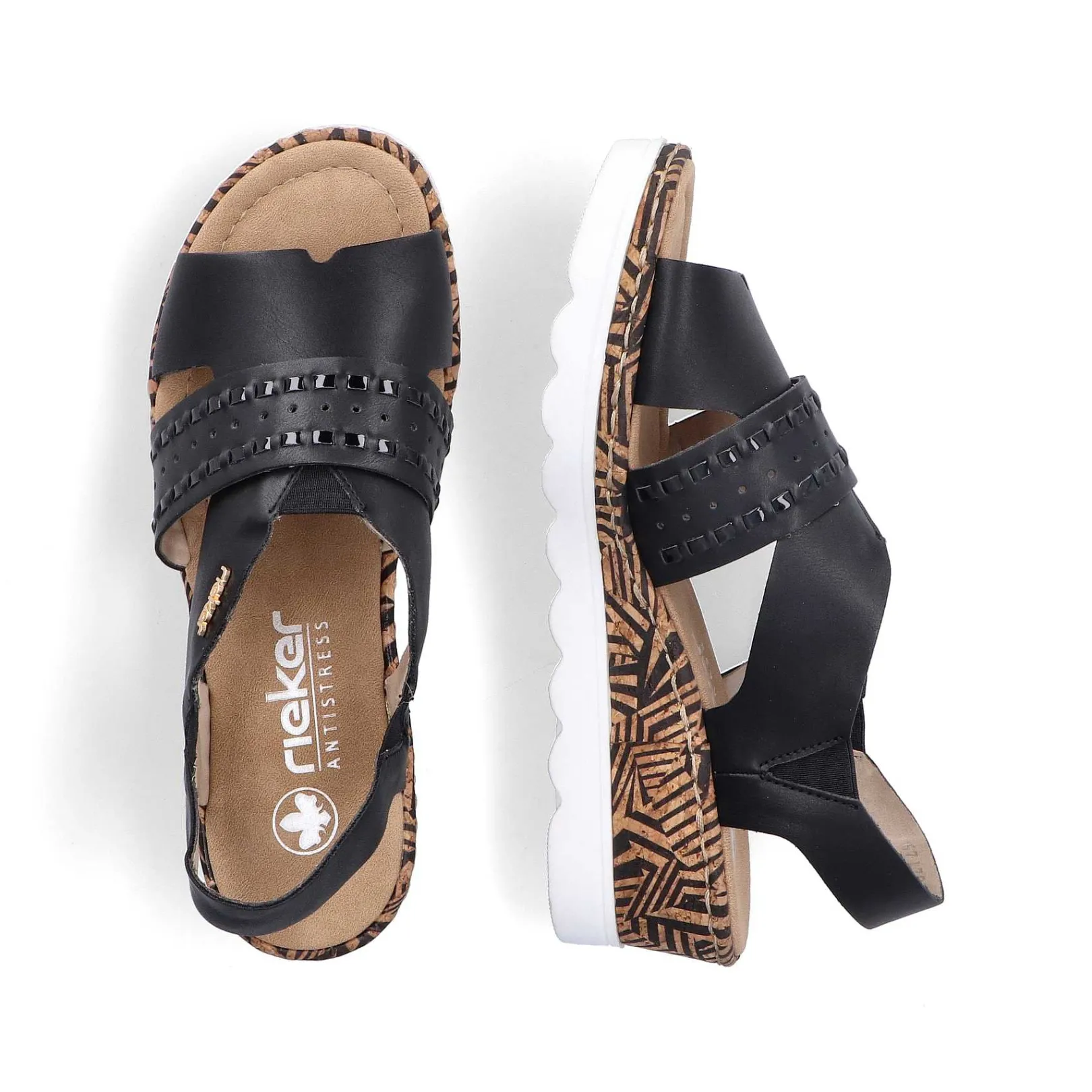Discount Women'S Wedge Sandals Night Black Ladies Heeled Shoes