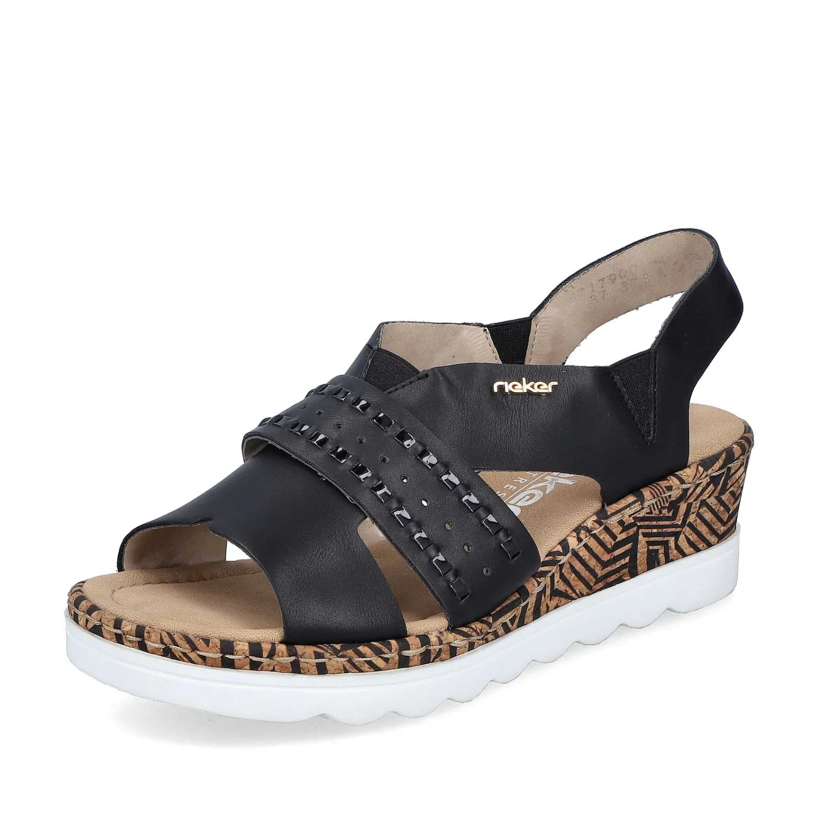 Discount Women'S Wedge Sandals Night Black Ladies Heeled Shoes