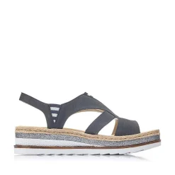 Sale Women'S Wedge Sandals Pacific Blue Ladies Heeled Shoes