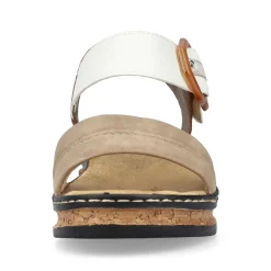Outlet Women'S Wedge Sandals Brown Beige-Black Ladies Heeled Shoes